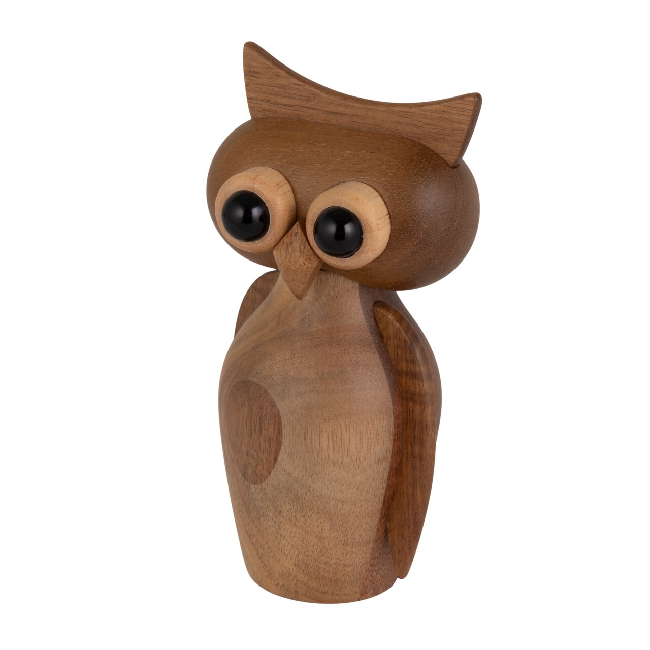 Hello Honey Acacia Wood Owl Shaped Salt and Pepper Mill, Natural and Black Finish